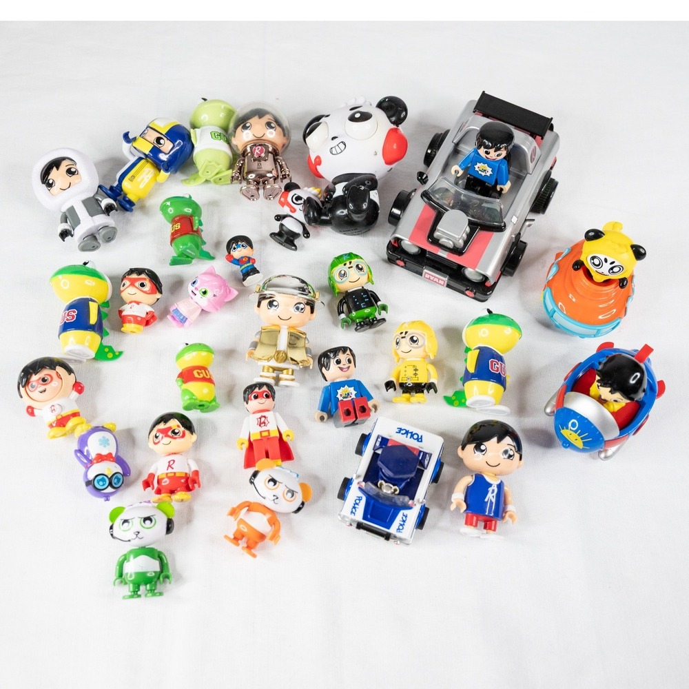 Ryan's World Toy Mini Figure 29p Lot Kids Good Vehicles Red Titan Panda